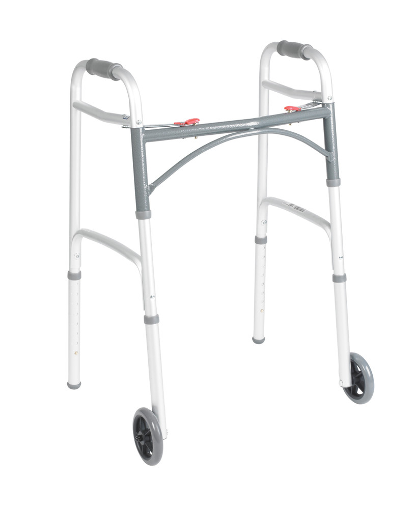 (1) NEW Drive Medical Deluxe Two Button Folding Adjustible Walker 10210-4ASM