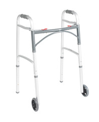 (1) NEW Drive Medical Deluxe Two Button Folding Adjustible Walker 10210-4ASM