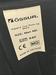 Ossur square toe post op shoe mens medium 11 foot brace medical adult black