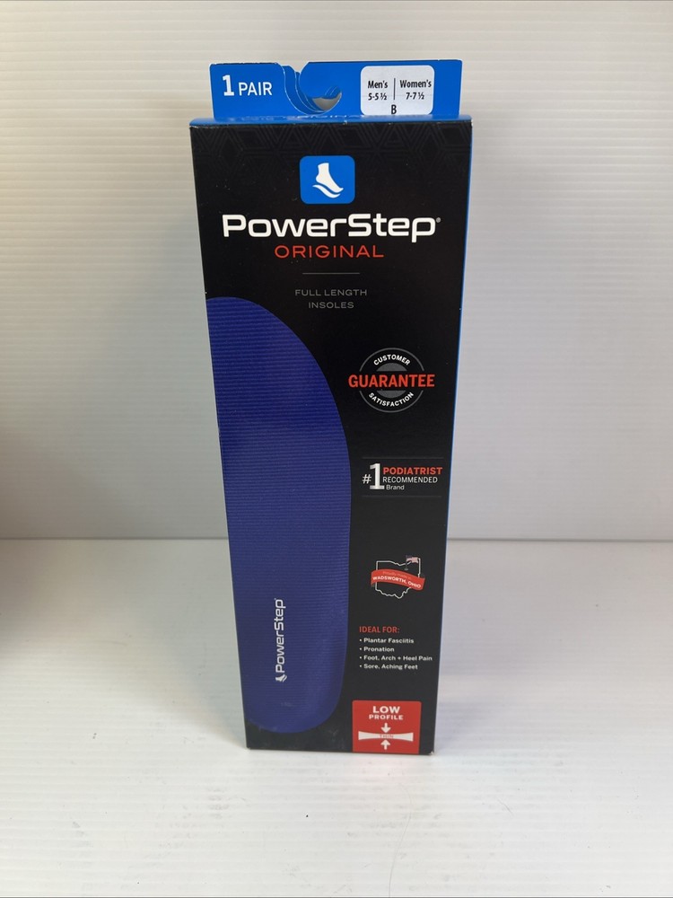 Powerstep Original Full Length Arch Orthotic Insole Size B M5-5.5 W7-7.5