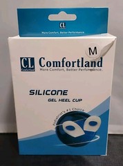 Comfortland~1 Pr Silicone Gel Heel Cups~Size M~Plantar Fasciitis~Heel Spurs~New