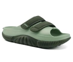 Mens Recovery Sandals Orthopedic Walking Slides for 10 Dark Green/Light Green