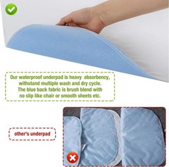 Durable & Waterproof Bed Pads 34″ x 52″ – Excellent Protection for Incontinence