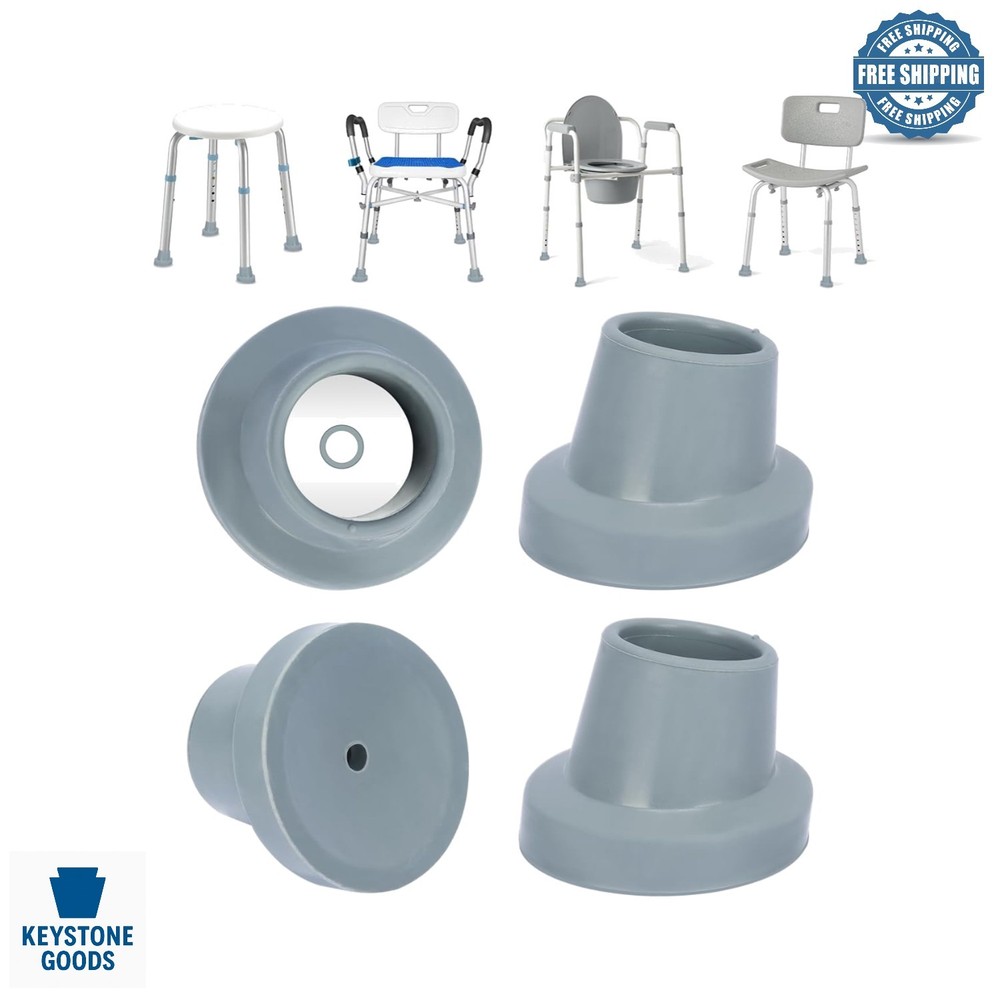 Replacement Rubber Feet for Shower Chair & Transfer Bench, Non-Slip Grip, 4 Pack