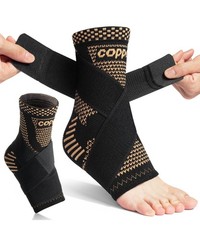 DR JK- Ankle Brace for Women and Men, Large, 1 Pair, Copper and Black, Adjust
