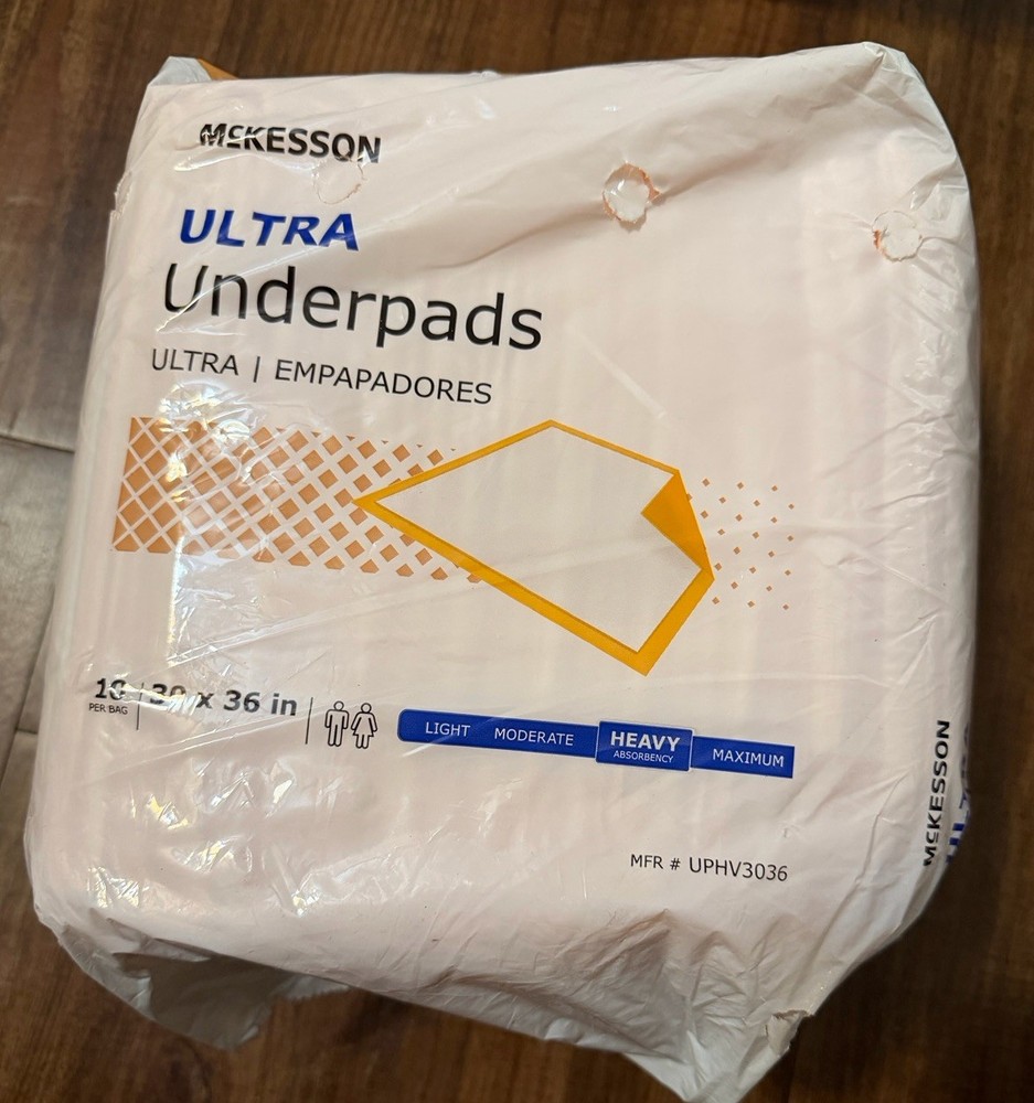 McKesson New UPHV3036 Ultra Underpads – Extra Large – Peach (10 pack)