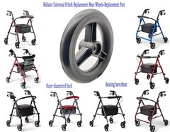 Rollator walker replacement 6 inch rear wheel,Rollator 6 inches, Black