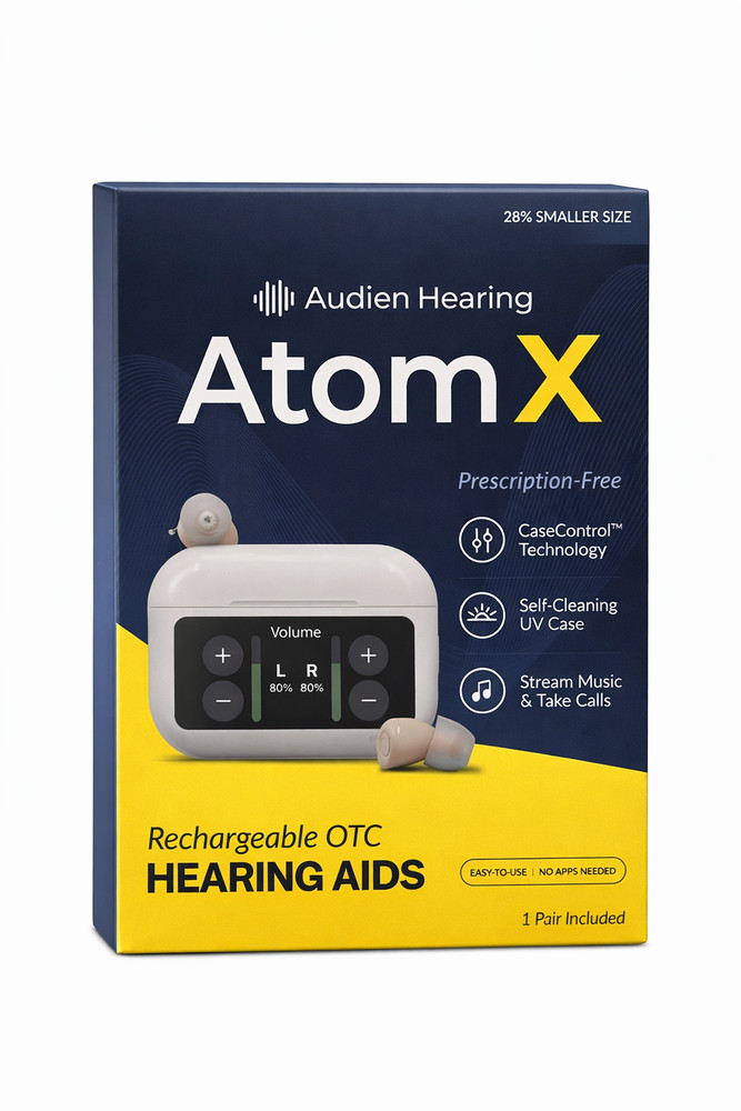 Audien Hearing ATOM X -Rechargeable OTC Hearing Aids -NEW