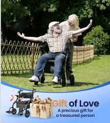 Wheelchair Rollator 2-in-1 Vocic Z59/ 400lb. Capacity All-Terrain
