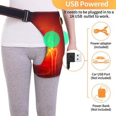 Electric Massager 3 Modes Heated Hip Brace Vibration Thigh Brace Support Adult