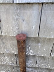 Vintage Handmade Wood Non-Adjustable Crutches Mottled Dark Patina About 48″ Tall