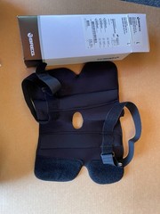 Breg Econ Hinged Knee Brace Large L Wraparound Open Back Black Orthopedic 11214