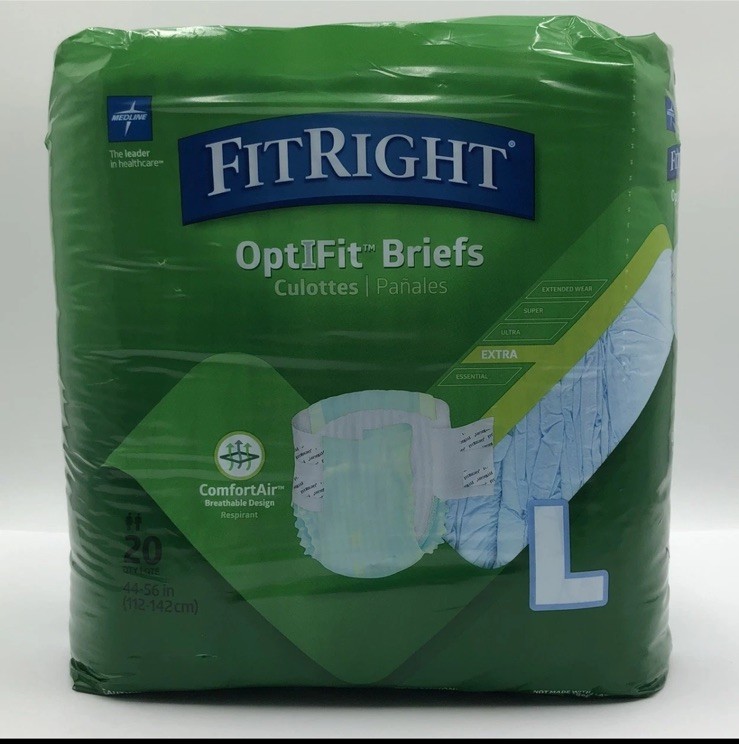 Adult Diapers, Extra Heavy Absorbency, L (Waist Size 44in-56in), 20 Count, Op…