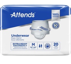 80 Attends Extra Heavy Incontinence Underwear Pull-Up Adult M/F Medium 34″ – 44″
