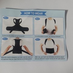 Adjustable Black Posture Corrector Back Brace M (29″-33″) for Stabilization