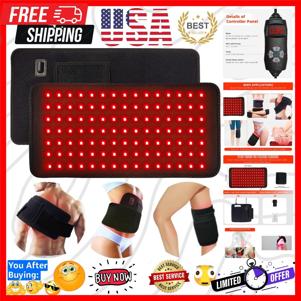Red Light Pad for Body Back Knee Shoulder Hands Feet 660nm 850nm Home Use 3 C…