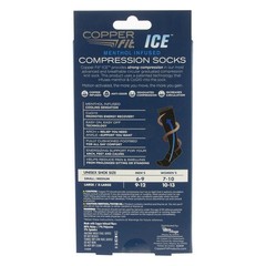 Copper Fit ICE Menthol Infused Black Compression Socks, Small/Medium