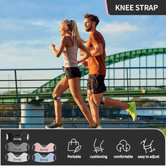 Silicone Patellar Tendon Support Strap 2 Pack,Knee Strap for Knee Pain