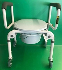 Drive Medical* Commode Chair Padded Drop Arm Steel Frame 18″ to 24″ Height Adj.