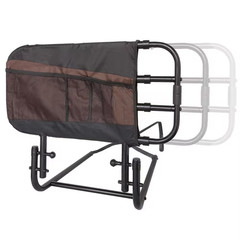 26 In. to 42 In. EZ Adjustable Bed Rail with Swing-Down Safety Railing and Po…