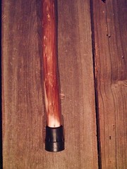 walking stick cane ELK antler handle BRASS collar VERY stiff MAPLE wood shaft