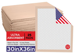 25 Disposable Incontinence Underpads 30×36 Large Quilted Bed Pads Pee Pads