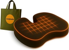 Portable Memory Foam Cushion with Anti-Slip Base for Coccyx & Sciatica Relief