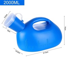 Urinal Bottle Portable Urinals for Men Women Urine 2000ml Mens L, Blue
