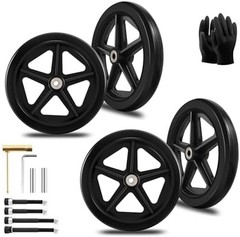 4Pcs 8 Inch Solid Replacement Wheels – Environmentally Friendly Rubber Materi…