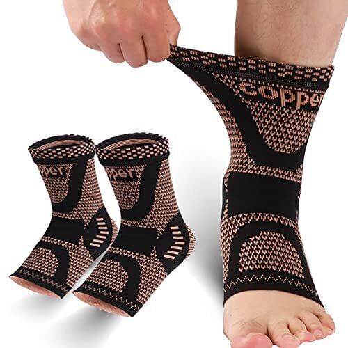 Ankle Brace Support Copper Compression Sleeve Plantar Fasciitis Pain Relief Sock