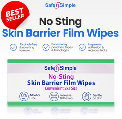 No Sting Skin Barrier Wipes 75 Ct Alcohol Free Ostomy Stoma Skin Prep – US