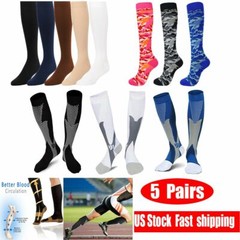 1-5 Pairs Copper Compression Socks 20-30mmHg Graduated Support Men Women S/M-XXL
