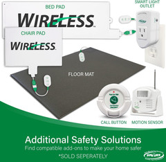 Smart Caregiver Wireless Bed Alarm System – Cordless Weight Sensing Bed Alarm Pa