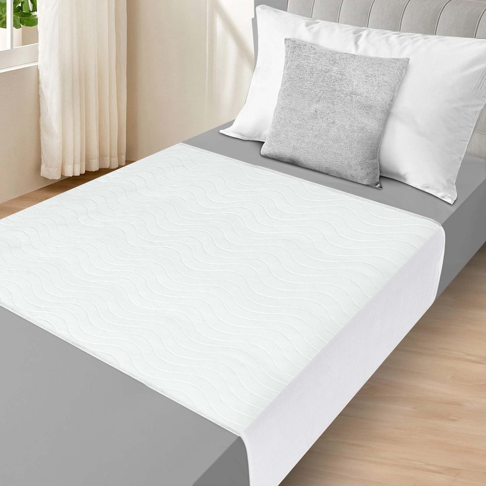 Bed Pads Washable Waterproof Incontinence Reusable 36×37 Inch White Twin XL