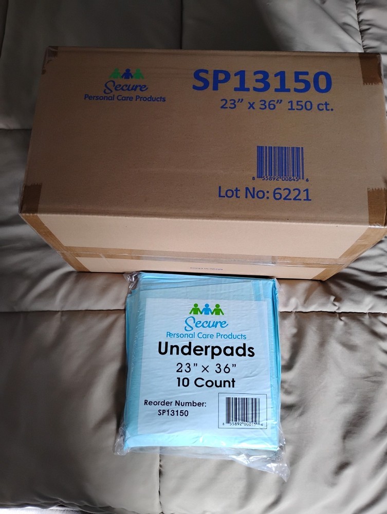 150 Secure Personal Care Products Under Pads 23×36 (15 Bags Of 10) SP13150