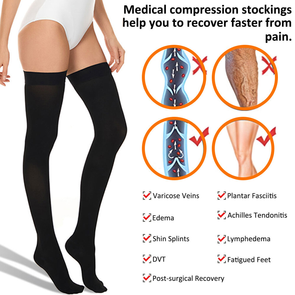 20-30 mmHg Compression Stockings Thigh High Spider Veins Swelling Medical Socks