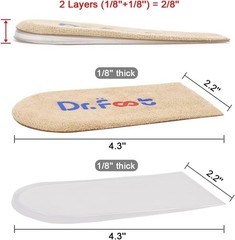 Elevate Comfort: Dr.Foot Adjustable Heel Lift Inserts for Pain Relief – 2 Layers