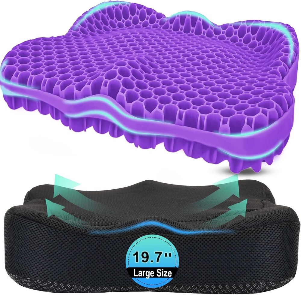 Thicken 19.7in Seat Cushion Gel Seat Cushion for Long Sitting–Office Chair