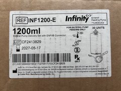 Infinity 1200mL Enteral Pump Delivery Set ENFit Connector. 30 bags 1 case