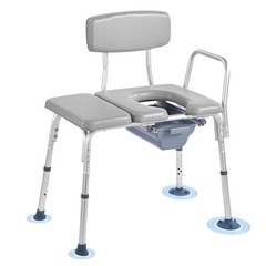4-in-1 Bedside Commode Chair Raised Toilet Seat 500 lbs Adjustable Height