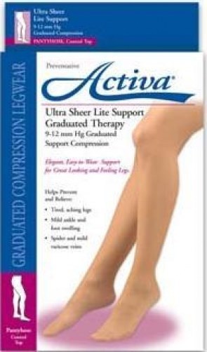 Activa Ultrasheer Womens Compression Pantyhose 9-12 mmhg Hosiery Waist Supports