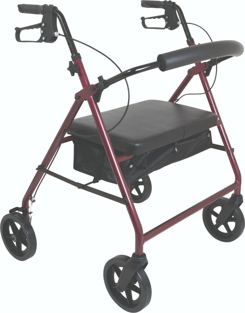 Compass Health Rolling Walker Rollator w/Seat Back, Heavy Duty 400lb Capacity