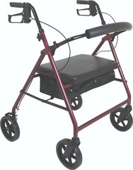 Compass Health Rolling Walker Rollator w/Seat Back, Heavy Duty 400lb Capacity
