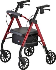 NOVA STAR 8 Rollator Walker w/Perfect Fit System Lightweight Folding-OPENBOX RED
