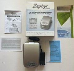 Zephyr by Dry & Store Hearing Aid Dryer NEW w/ Dry Brik Captures Moisture & Odor