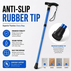 Folding Walking Cane Walking Stick Adjustable Aluminum Collapsible Travel Hiking