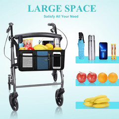 Rollator Basket, Rollator Walker Bag with Cup Holder, Folding Rollator Walker St