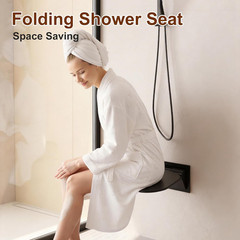 Folding Wall Mounted Shower Seat – 440Lb Capacity, Matte Black Finish