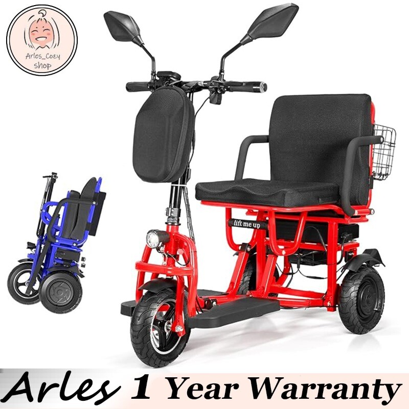 Foldable Travel Mobility Scooter 21 Miles 700W 3-Wheel 4 Speed fit Senior Adults