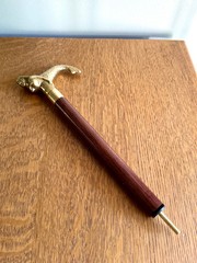 Solid Brass Mermaid Head Cane Handle with Secret Compartment ~ Mermaid Top Sect